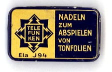 NADELDOSE "Telefunken Ela J94"  -leer- Needle-tin, Grammophon, Schellack D053