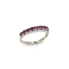 14kt Weißgold Ring roter