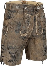 TOP, DA NEU & UNGETRAGEN! ORIG. OKTOBERFEST TRACHTEN LEDER HOSE, GR. 54, S. BILD