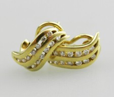 Sehr schöne 585er Gold Ohrclips mit 28 Diamanten - Ohrringe D155