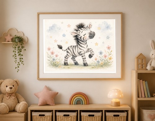 Kinderzimmer zebra poster - zebra,