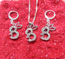 925 Silber Schmuck Set Hasen
