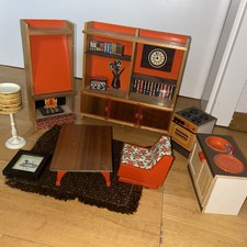Küche Wohnzimmer Country Bodo Hennig Puppenstube Puppenhaus 1:10 1970er Vintage