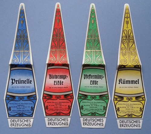 Altes buntes etikett - 4x,