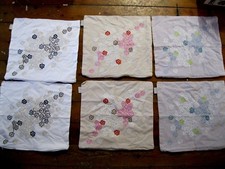 5+1 Kissenbezüge LINUM Blütenstickerei 3x2 Kissen Bezüge Baumwolle pre-washed 