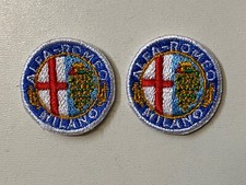 Alfa Romeo  Signet Zeichen 2Stück  Aufnäher, Aufbügler, Patch Sticker ca. 3cm