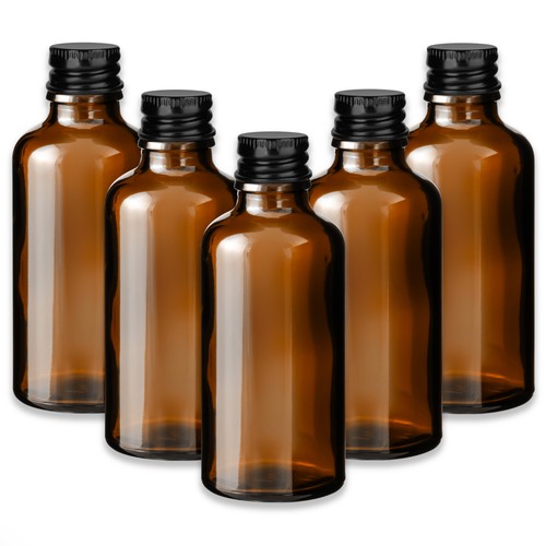 Braune glasflasche ml - 5x,
