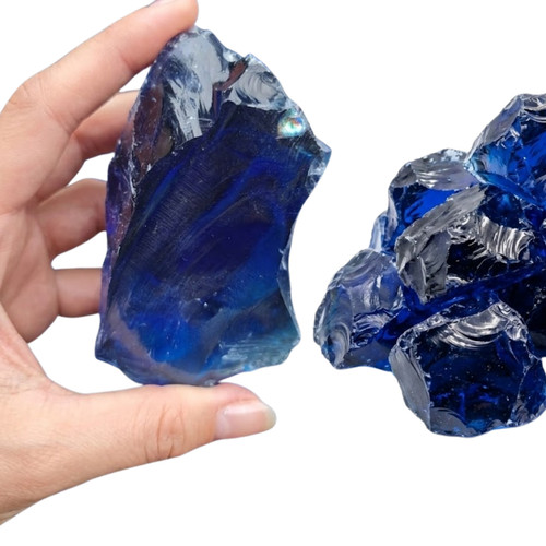 Dunkelblaue glasbrocken - dunkelblaue,