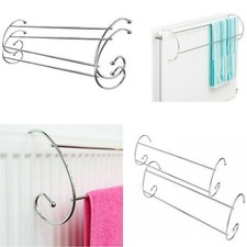 2er Set Chrom Doppelschiene über Heizkörper Handtuchhalter Trockner Innenkleidung Belüfter