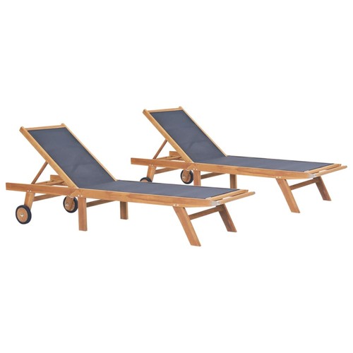 2xteak sonnenliege mit rollen - sonnenliege,