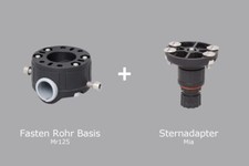 Set: Fasten (Rohr Basis)(Ø22/25mm) Rohrhalter + Stern für Belly Transportachse