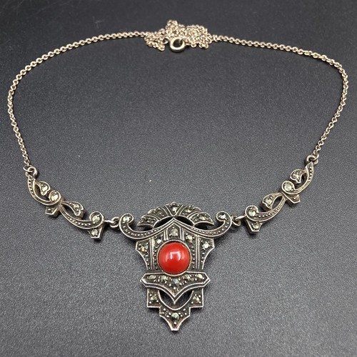 Art deco korallen collier - art,