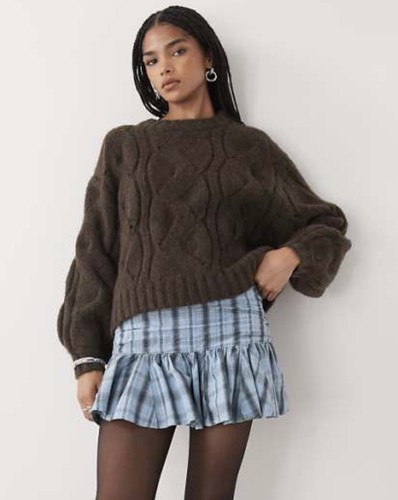 Zopfmuster pullover braun - zopfmuster,