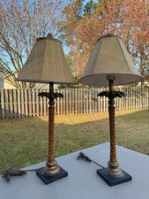 Pair of 34" Bronze & Green