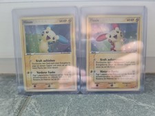 Plusle 6/12 & Minun 6/12 Swirl EX Trainer Kit 2 Pokemon Karten Deutsch Vintage