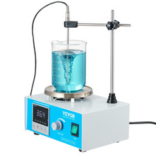 VEVOR Magnetrührer Mit Heizplatte 1500 U/Min 250 W Heizleistung, Rührplatte, 100