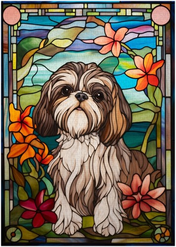 Glasmalerei shih tzu - glasmalerei,