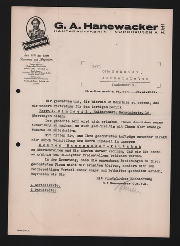 Nordhausen brief 1931 - nordhausen,,