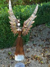 Dekoengel Laila auf Fuß Bronzeoptik Engelsfigur Weihnachten Gartendeko Shabby