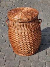 DDR Weidenkorb groß neu handmade Wäschekorb Deckelkorb