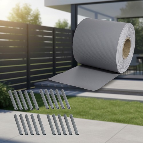 65m pvc zaunfolie hellgrau - 65m,