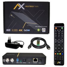 AX Multibox Twin 4K Sat Receiver mit 2x DVB-S2 WiFi WLAN 2160p H.265 Linux E2 +
