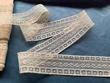 alte Feine Plauener Tüllspitze,200x3cm,Ecru’Bw Puppenkleidung Brocante Vintage