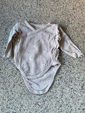 H&M Langarmbody Creme Herzchen Größe 56 Wickelbody