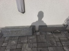 4 Stück Tiefbordstein, Randstein Grau 100 cm x 30 cm x 5 cm