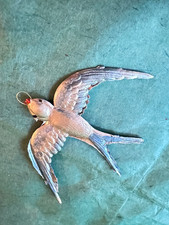 Christbaumschmuck Dresdner Pappe Weihnachtsschmuck Schwalbe Vogel Gold 6x7,5cm