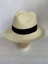 Seconds - Panamahut Handmade In Ecuador. Signature Fedora. Weiß. Größe 55cm.