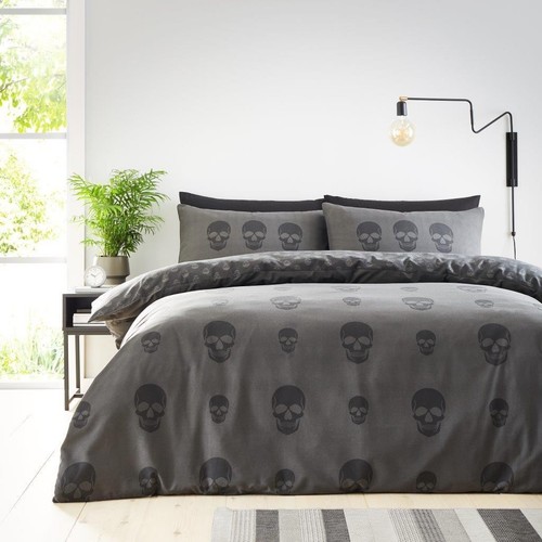 Totenkopf anthrazit bettbezug - totenkopf,
