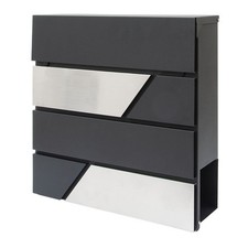 Briefkasten schwarz modern – Wandbriefkasten mit Hausnummern & Buchstaben