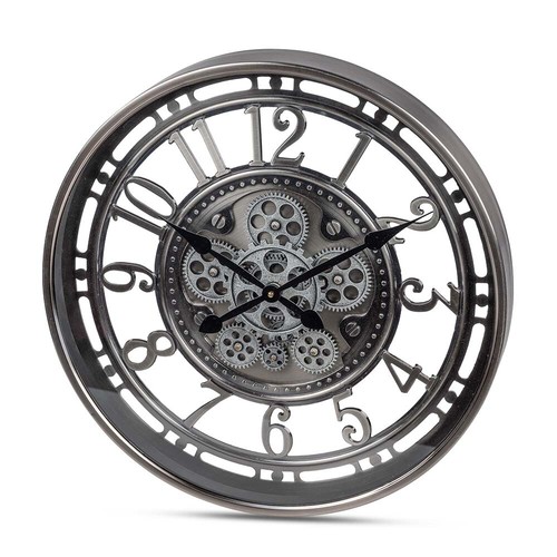 Wanduhr antik silber - 53, cm