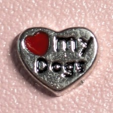 Floating Charms Herz Love my Dogs, schwebende Mini Charms - Medaillon Magnet