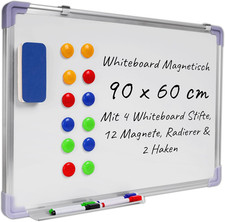Whiteboard Magnetisch 90X60Cm - Magnettafel Mit Zubehör - Abwischbare Schreibtaf