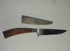 Antikes Jagdmesser Hirschhorn Griff mit Scheide  G.H.M.Himmel