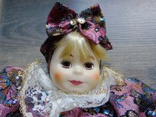 Harlekin Puppe ca 30 cm Porzellan-Kopf