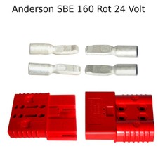 Anderson Batterie-Stecker SET Rot 24V SBE 160 Ampere 1/0 ROT 25-50mm² Handgriff