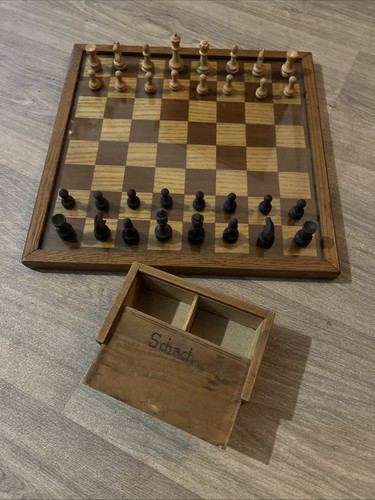 Schachbrett ddr holz glas - schachbrett,