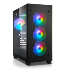 B-Ware PC-Gehäuse SQ-Tower 01T R2, USB3.0, 4x ARGB, Tempered Glass, schwarz