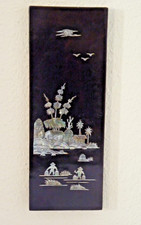 Vintage chinesische Wandplatte/ Wandbild Perlmutt