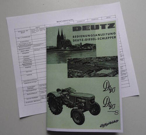Bedienungsanleitung deutz d40 - deutz,