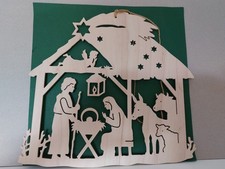 Fensterbild Christgeburt  Müller Holzbild Erzgebirge 