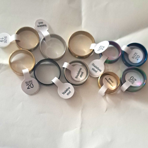 Edelstahl bandring mehrfarbig - edelstahl,