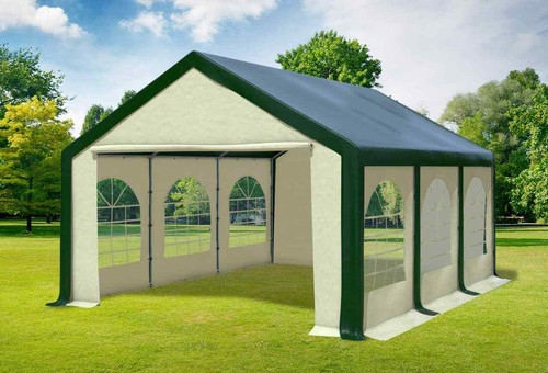 Partyzelt 4x6m grün beige - 4x6m,