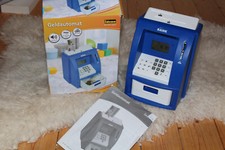 Idena Digitale Spardose Geldautomat Blau mit Sound LCD-Display Münzzähler