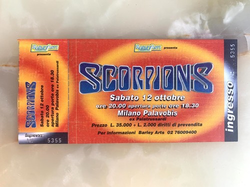 Original ticket scorpions pure - ticket,