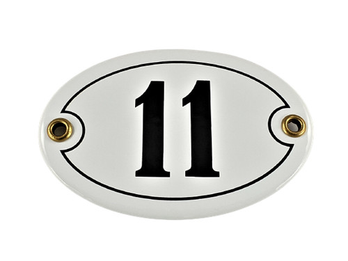 Emaille hausnummer oval 11 - hausnummer,