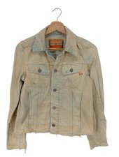 DIESEL INDUSTRY Jeansjacke Damen Jacke Gr. DE 34 sandbraun-blassblau Casual-Look